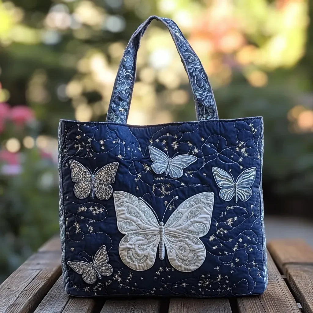 Bolso artesanal - Mariposa plateada