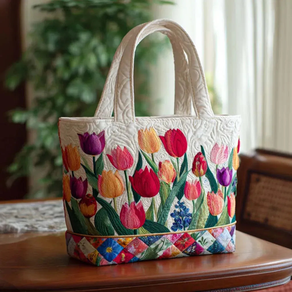 Bolso acolchado - Jardín de tulipanes