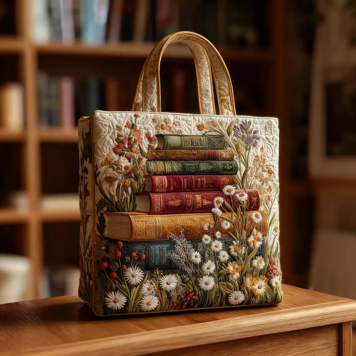 Bolso artesanal acolchado - Estampado floral