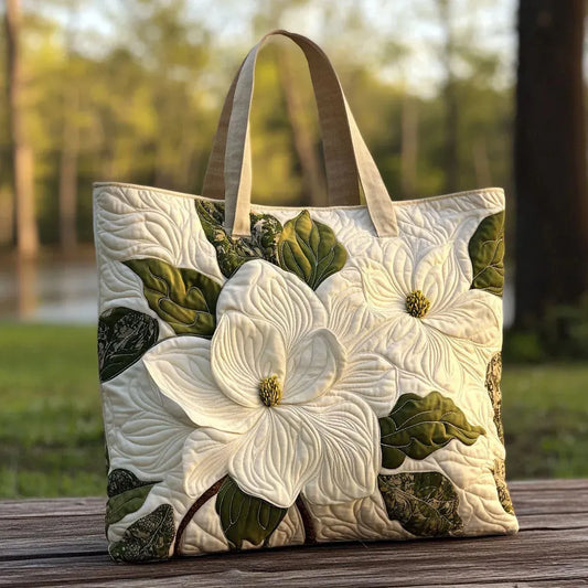 Bolso artesanal acolchado - Lirii blancos elegantes