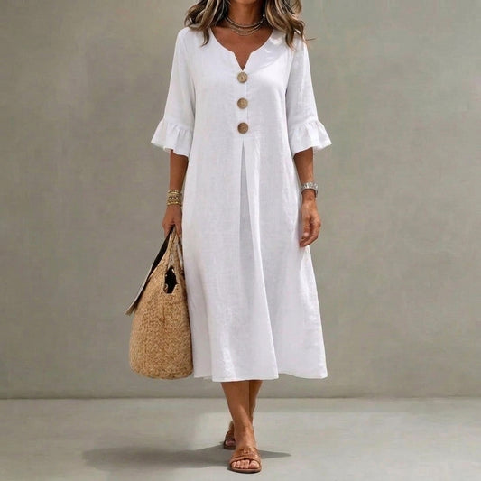 Vanesa | Vestido Texturizado con Botones