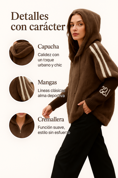 Ainoa - Chaqueta casual con capucha y cremallera