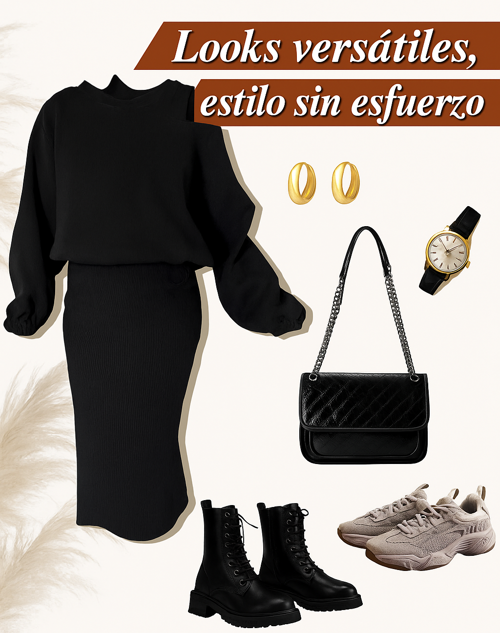 Camila - Conjunto de vestido sin mangas y jersey