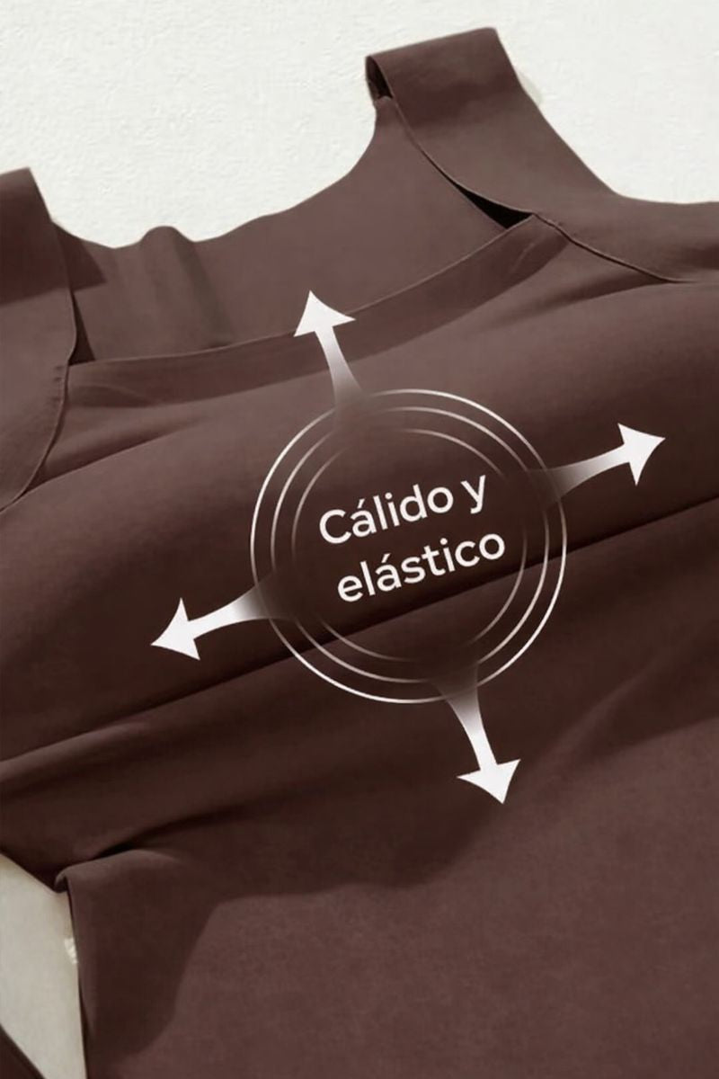 Luna – Top térmico con sujetador integrado y cuello en U