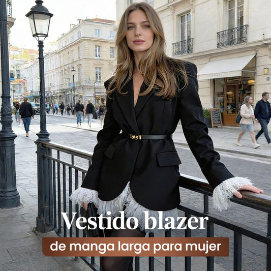 Valentina - Vestido blazer con ribete de encaje