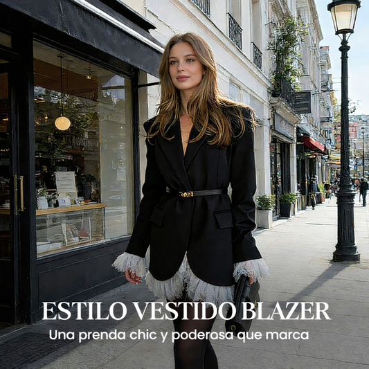 Valentina - Vestido blazer con ribete de encaje