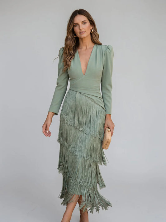 Sofía - Vestido con Flecos Elegante
