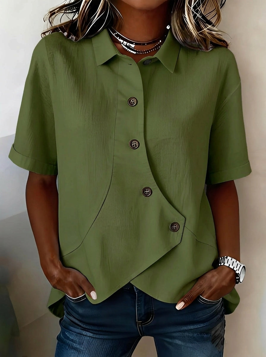 Perla - Blusa de botones asimétrica