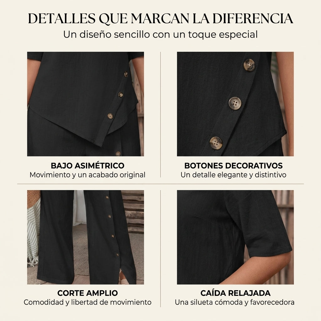 Elena | Conjunto Holgado con Top Asimétrico