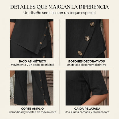 Elena | Conjunto Holgado con Top Asimétrico