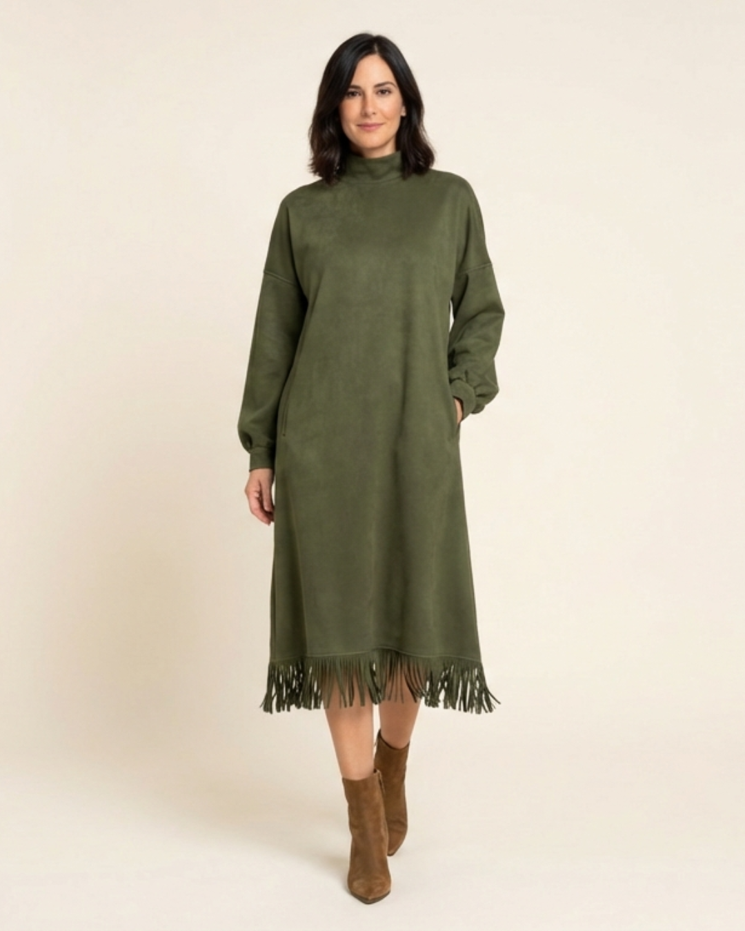 Teresa – Vestido fluido de ante sintético