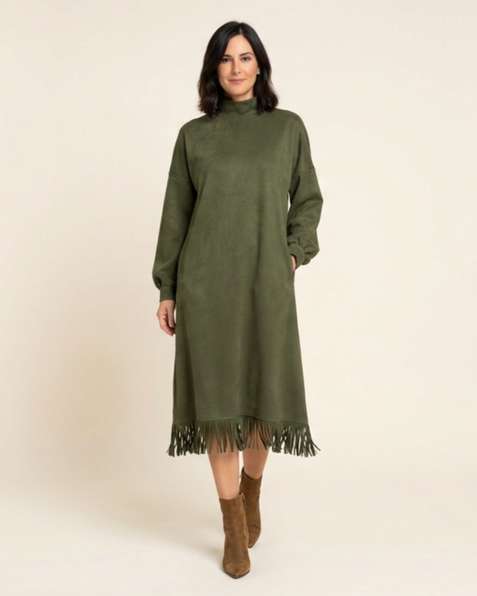 Teresa – Vestido fluido de ante sintético