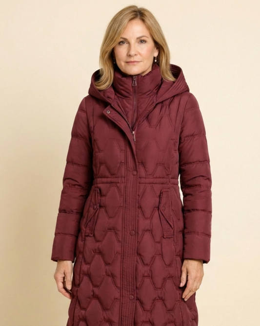 Lumira - Abrigo largo acolchado con capucha