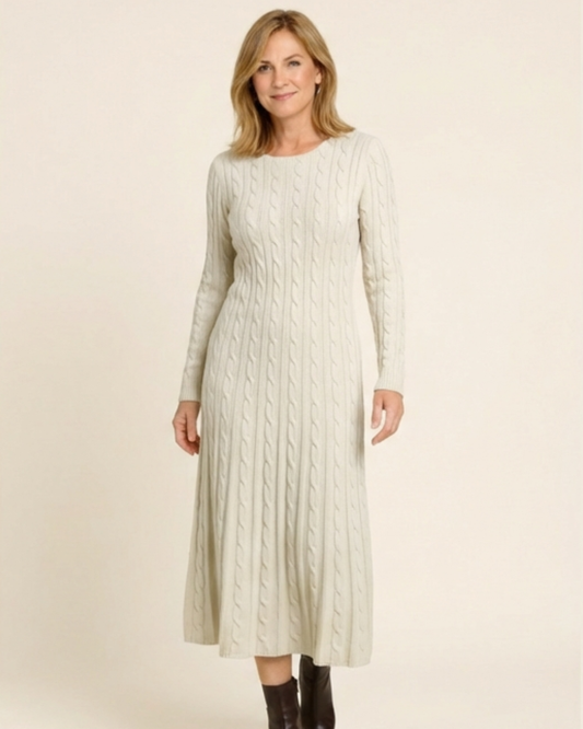 Jimena - Vestido largo de punto trenzado elegante