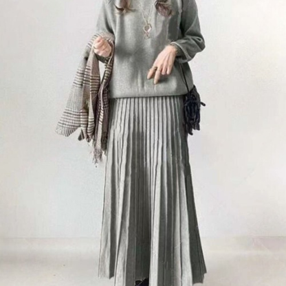 Amalia - Conjunto de blusa y falda plisada