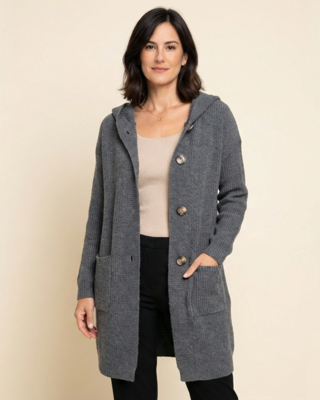 Frida - Cárdigan largo elegante de punto