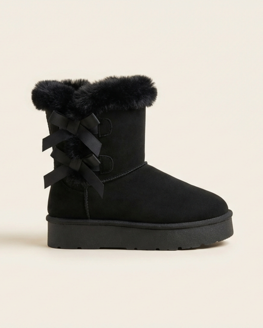 Lía - Botas de nieve con lazo y forro cálido