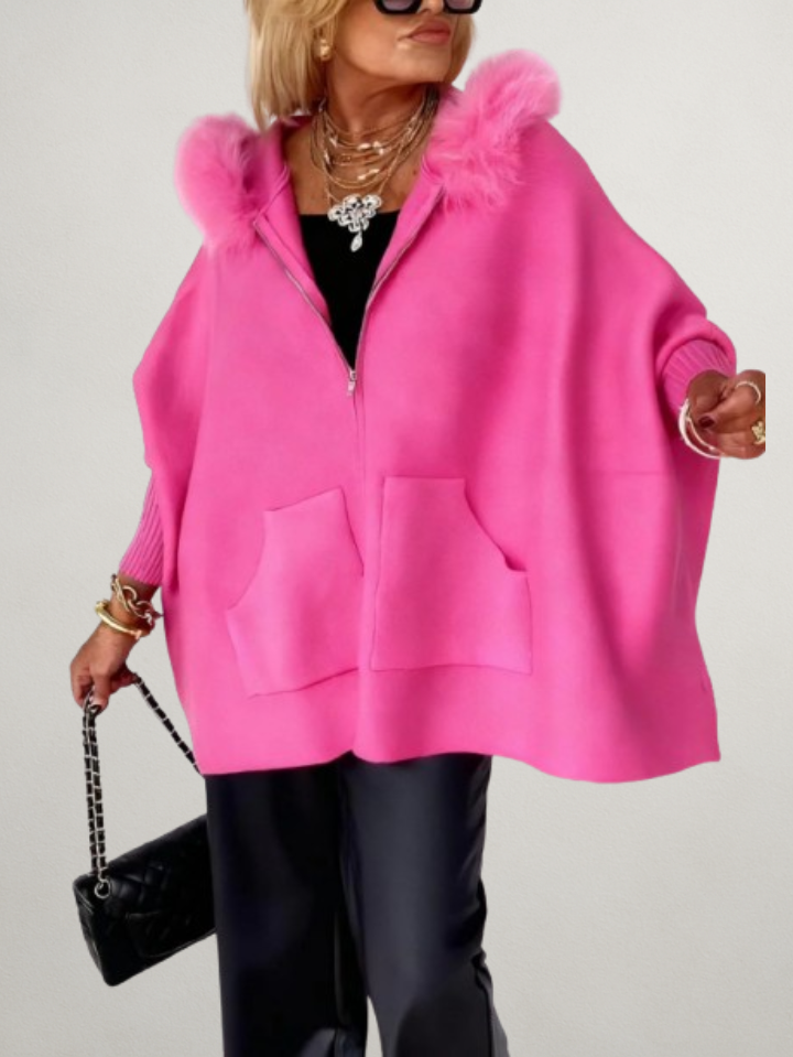 Lara | Chaqueta moderna con capucha de pelo