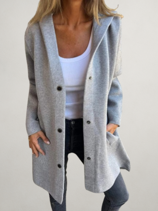 Natalia | Chaqueta con capucha y cierre de botones