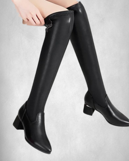 Natalia | Botas altas elásticas de tacón cómodo
