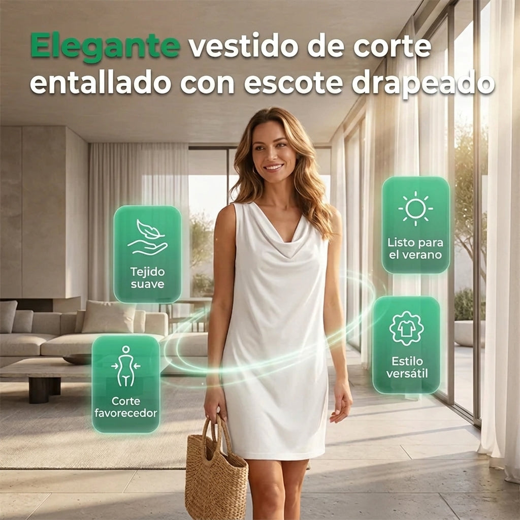Noa - Vestido elegante con escote drapeado