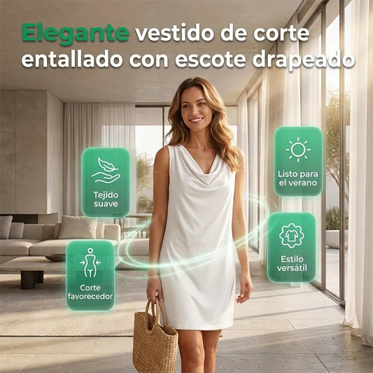 Noa - Vestido elegante con escote drapeado