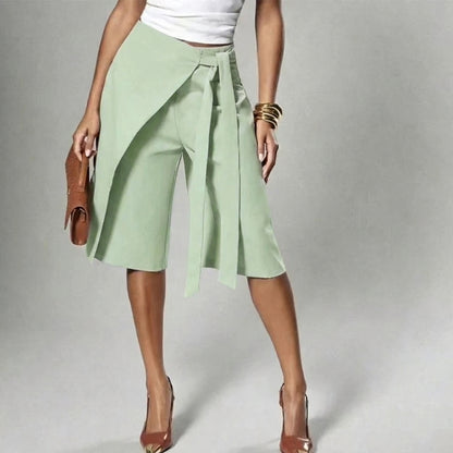 Mía - Elegantes pantalones culotte con lazo