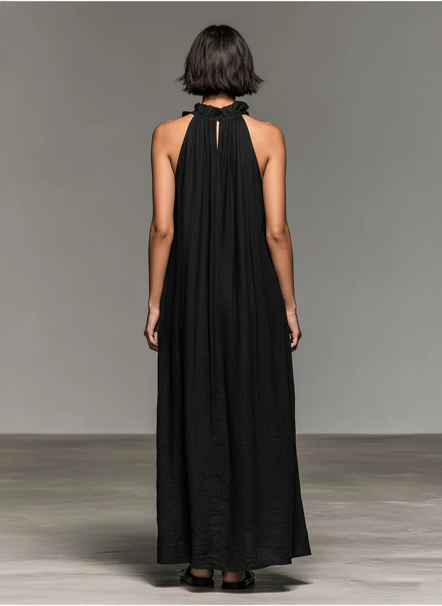 Lúa – Vestido maxi fluido con volantes