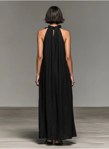 Lúa – Vestido maxi fluido con volantes