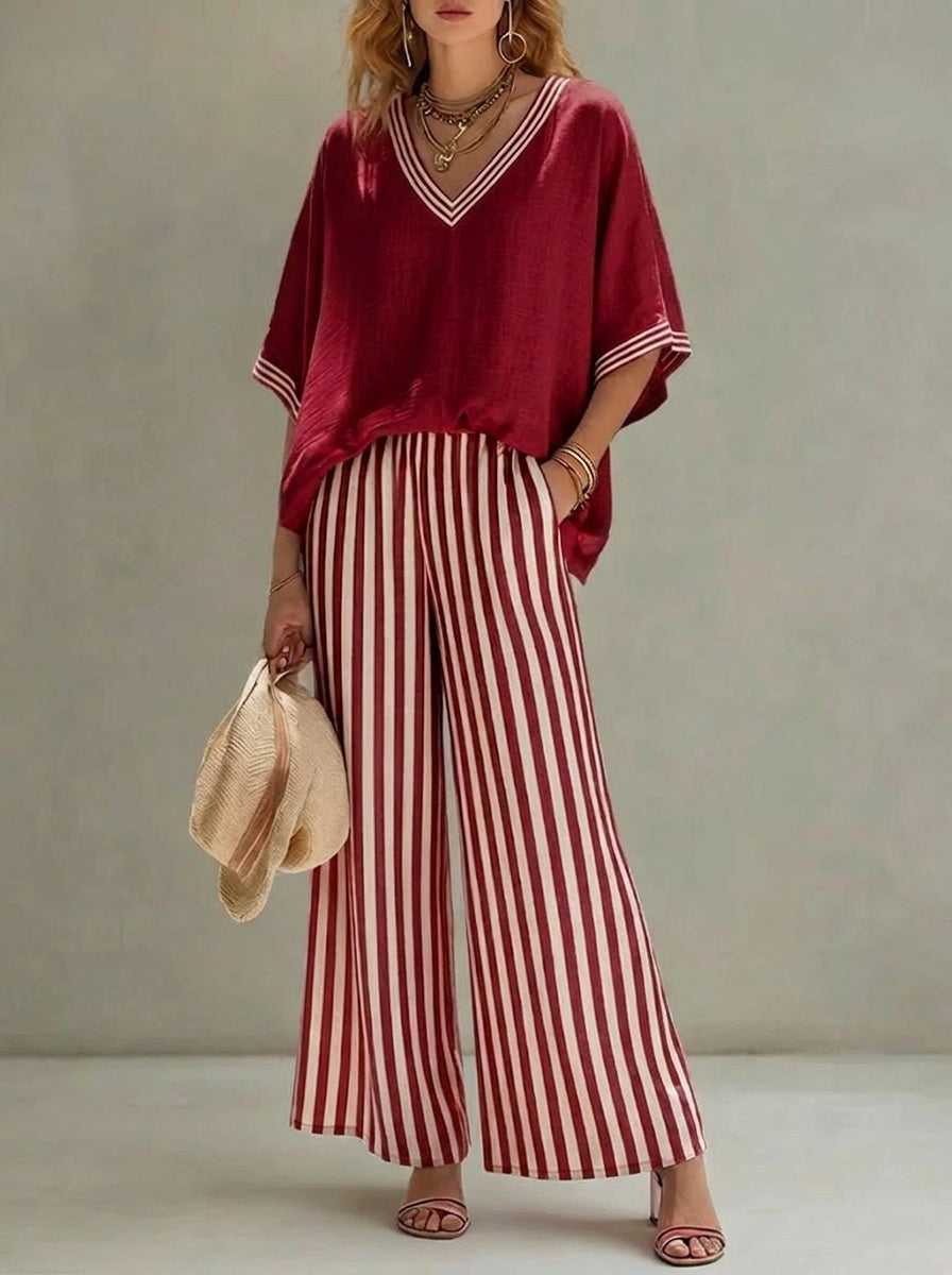 Amalia | Conjunto de rayas elegante y casual