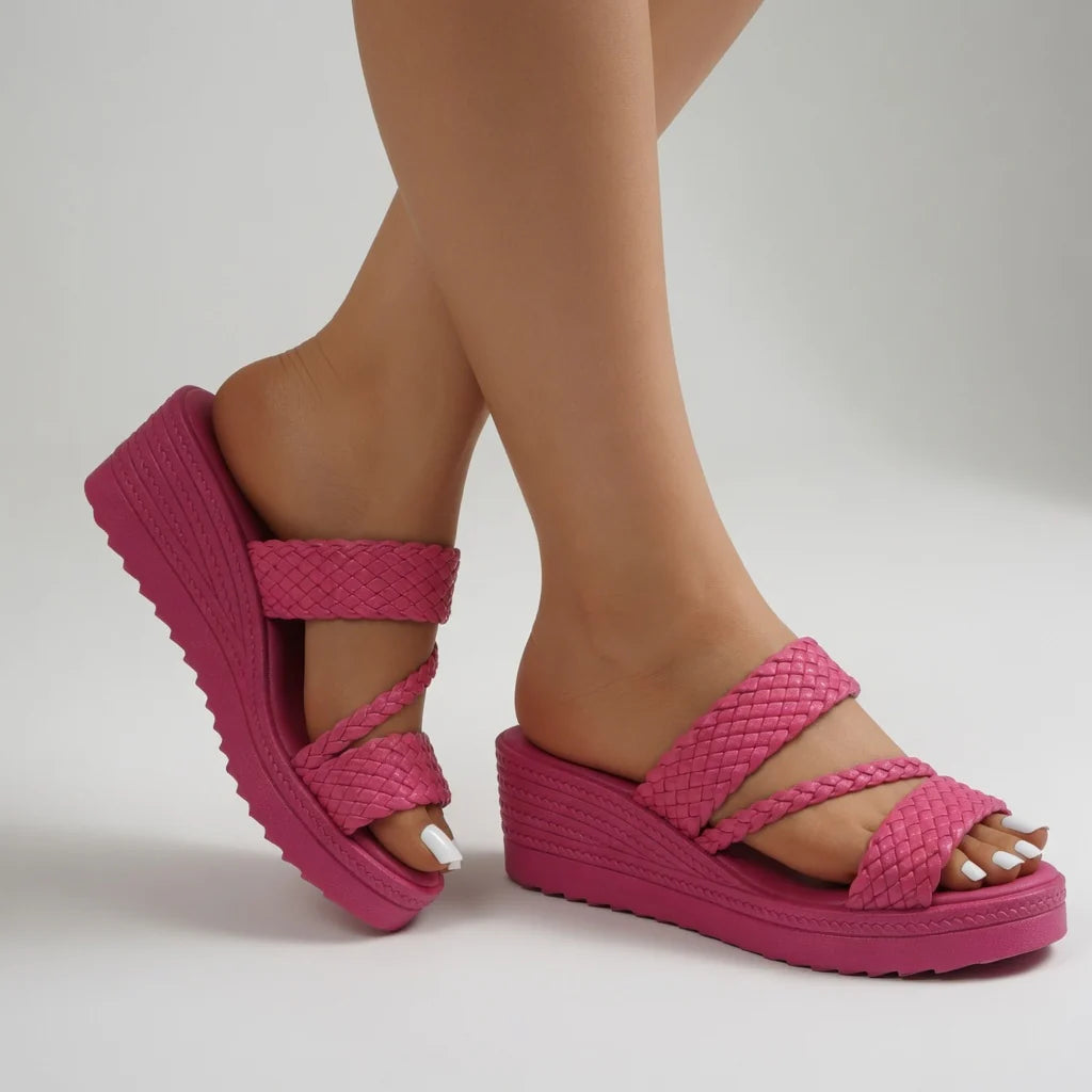 Teresa - Sandalias con cuña trenzadas