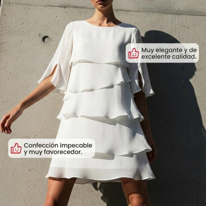 Brisa - Vestido elegante de capas y volantes