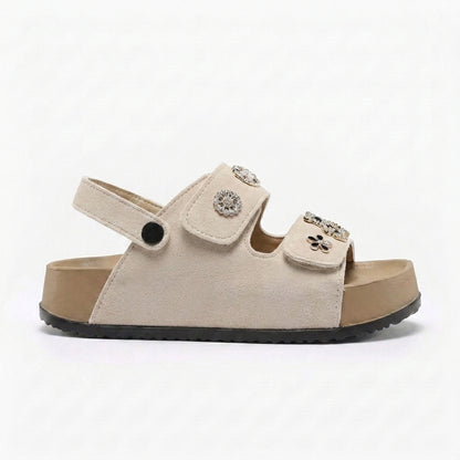 Sandalias de Doble Hebilla con Plataforma y Pines Decorativos