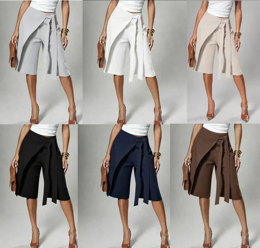Mía - Elegantes pantalones culotte con lazo