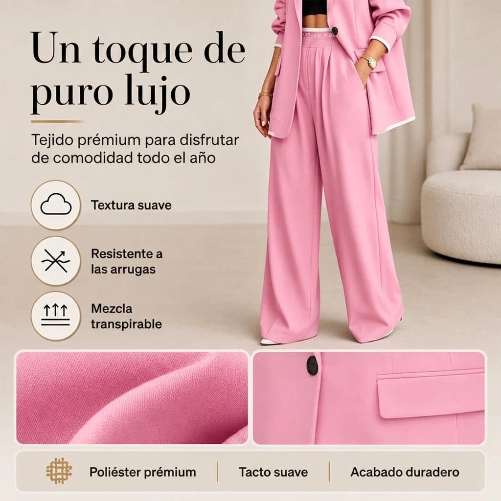 Amaia - Conjunto de blazer y pantalón de corte ancho