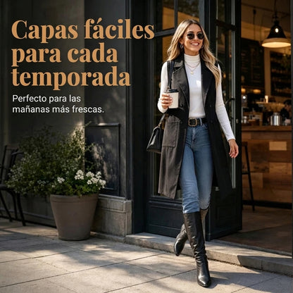 Elena – Chaleco largo de ante
