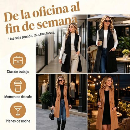 Elena – Chaleco largo de ante
