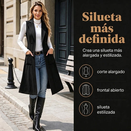 Elena – Chaleco largo de ante