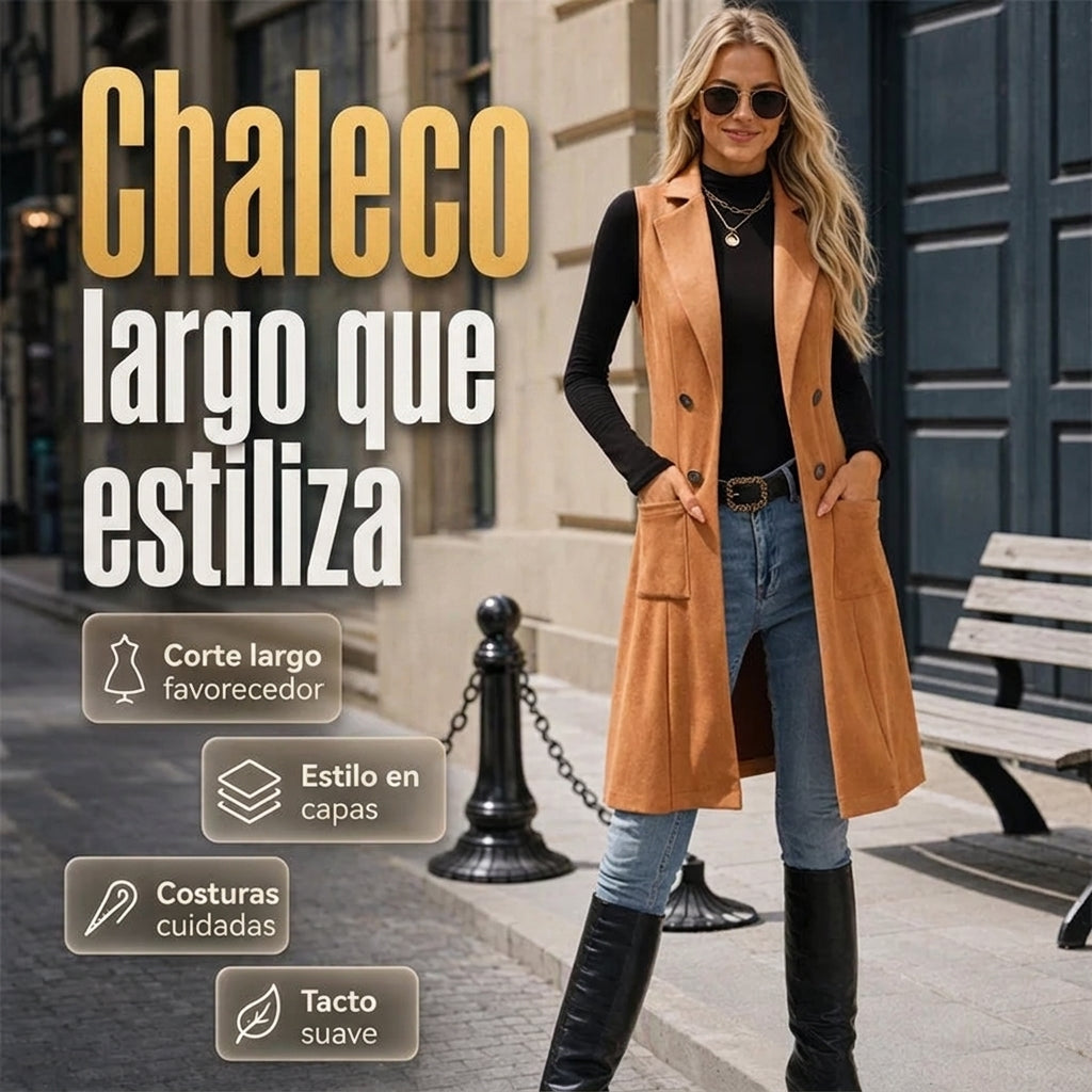 Elena – Chaleco largo de ante