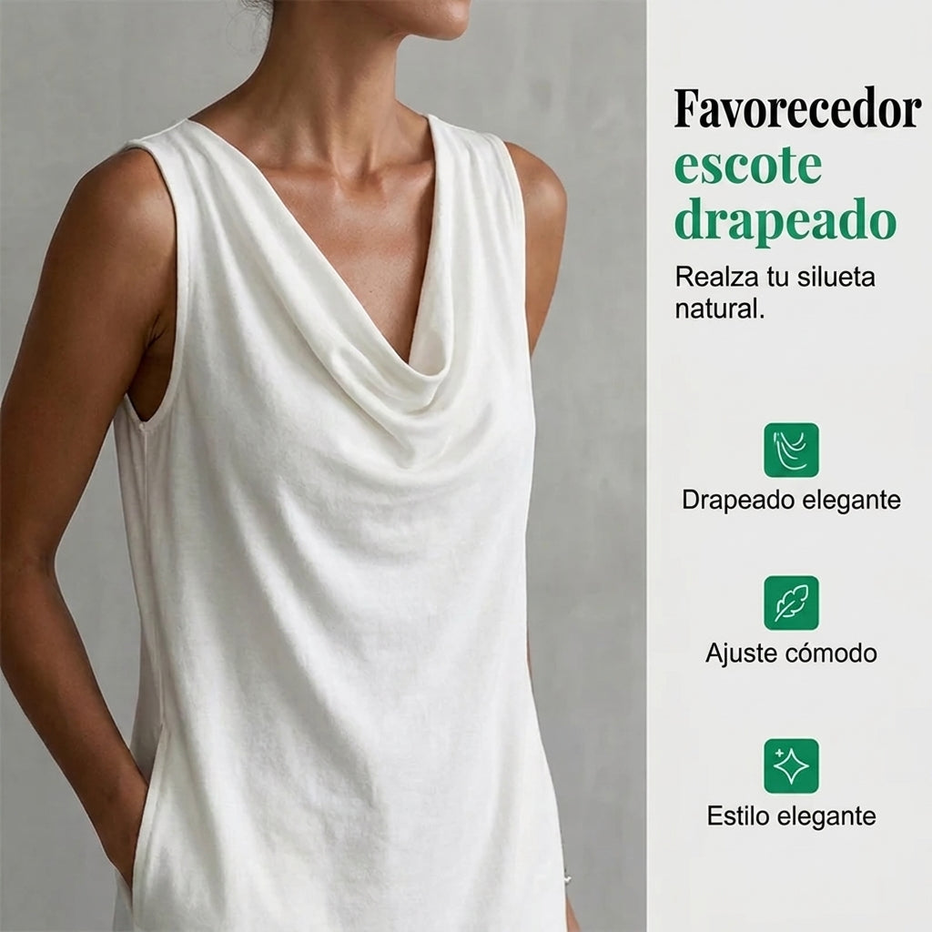 Noa - Vestido elegante con escote drapeado