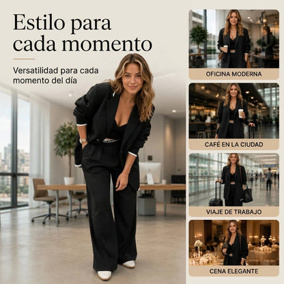Amaia - Conjunto de blazer y pantalón de corte ancho