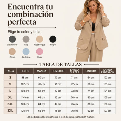 Amaia - Conjunto de blazer y pantalón de corte ancho
