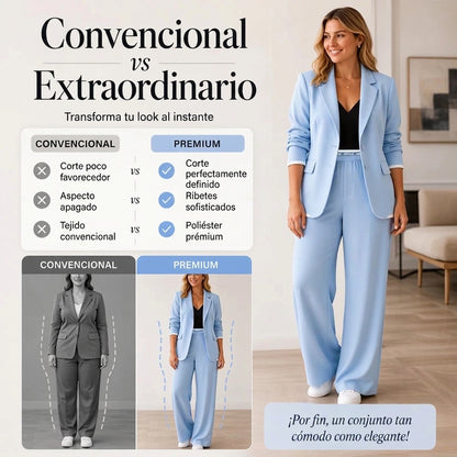 Amaia - Conjunto de blazer y pantalón de corte ancho