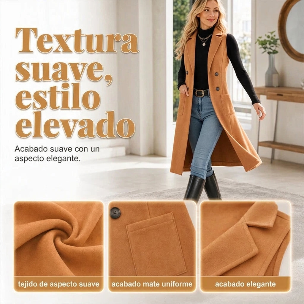 Elena – Chaleco largo de ante