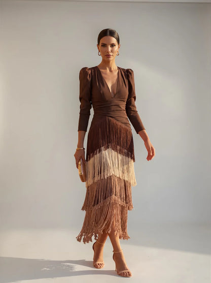 Sofía - Vestido con Flecos Elegante