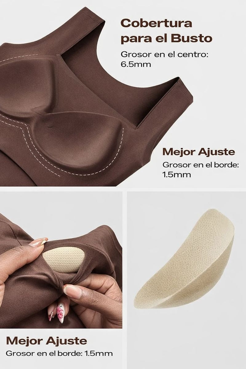Luna – Top térmico con sujetador integrado y cuello en U