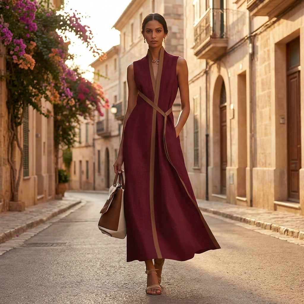 Clara | Vestido largo cruzado elegante