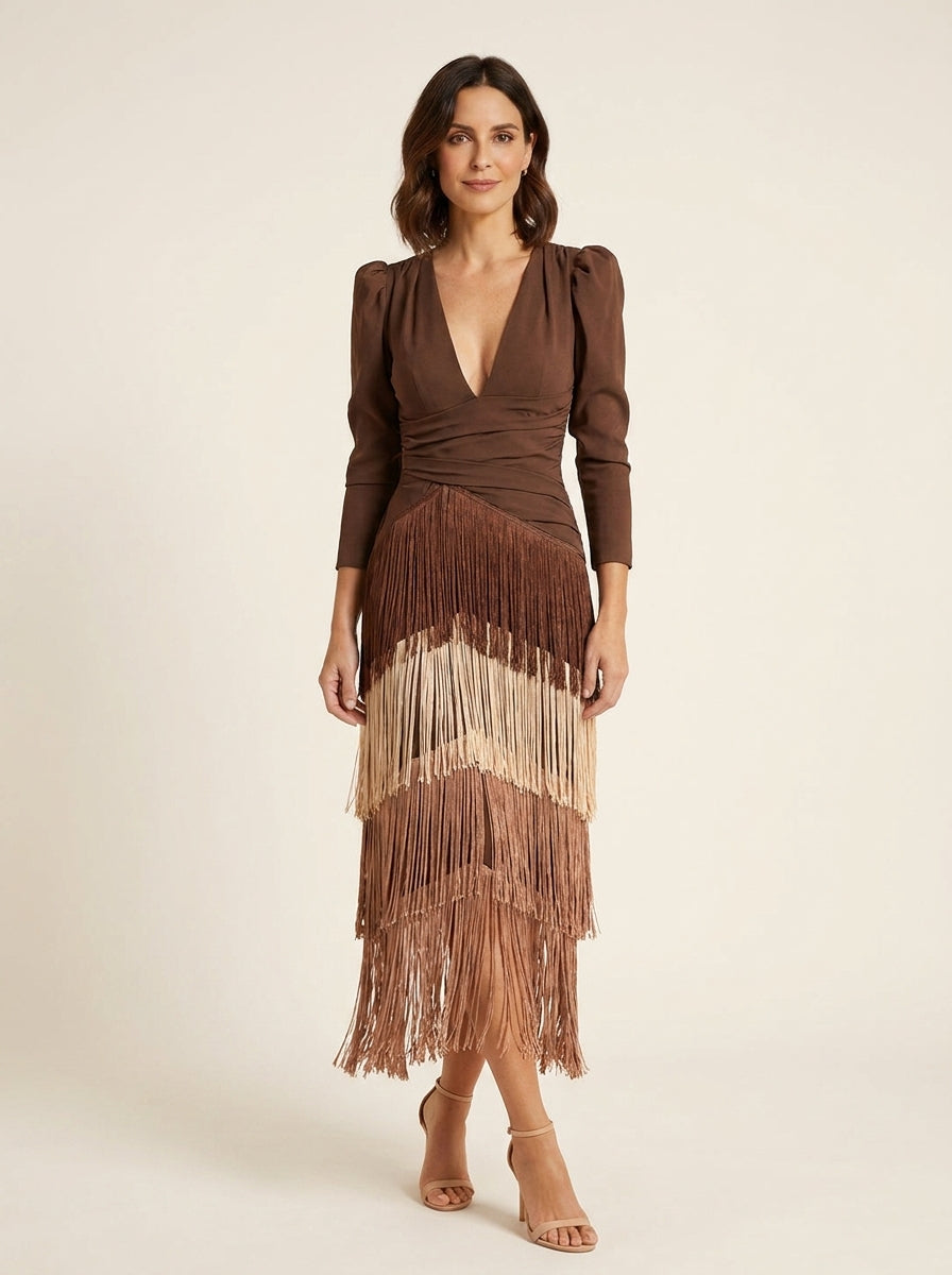 Sofía - Vestido con Flecos Elegante
