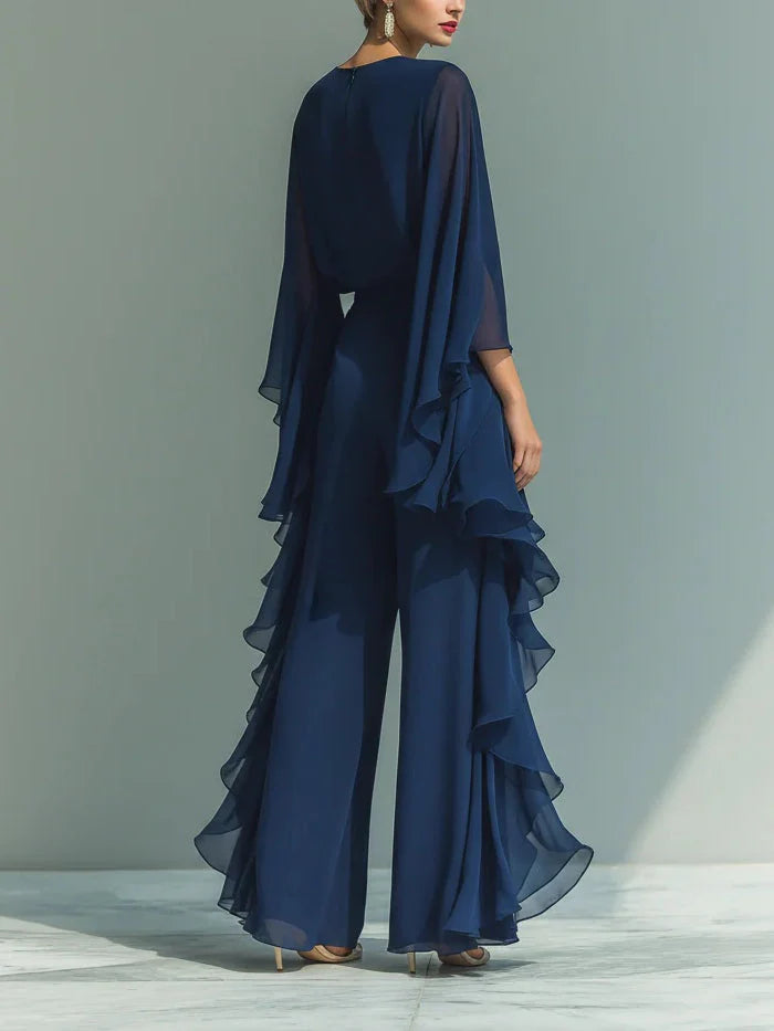 Aurora - Conjunto elegante de chiffon con volante