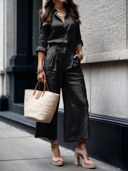 Lucía - Conjunto de camisa y pantalón capri